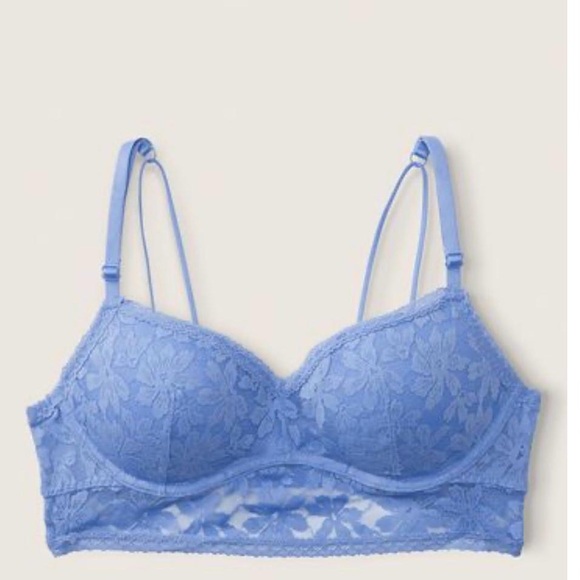 NWT Victoria Secret’s Lace wired push up Bralette size XL light blue - Picture 3 of 8